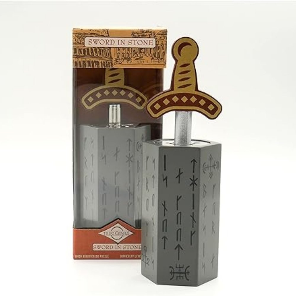 Project Genius True Genius Sword and Stone Wooden Brainteaser Puzzle